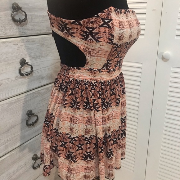 Strapless Boho Mini Dress Small - Picture 9 of 10